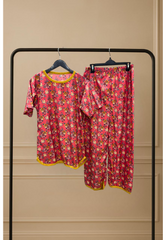 SUMMER BLUSH PRINTED SHIRT AND TROUSER