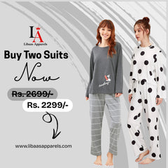 Pack Of Two Printed Pajama Night Suit Set 12
