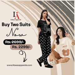 Pack Of Two Printed Pajama Night Suit Set 11