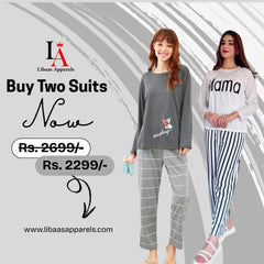 Pack Of Two Printed Pajama Night Suit Set 6