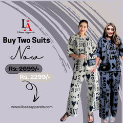Pack Of Two Printed Pajama Night Suit Set 20