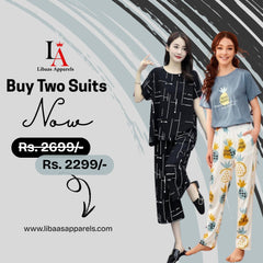 Pack Of Two Printed Pajama Night Suit Set 5