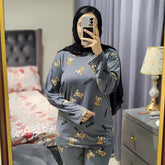 Gray Cozy Bear Huge with Round neck Night Suit