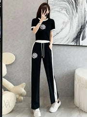 Black Flower Style Track Suit