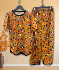 PAINTED LEAF PRINTED SHIRT AND TROUSER