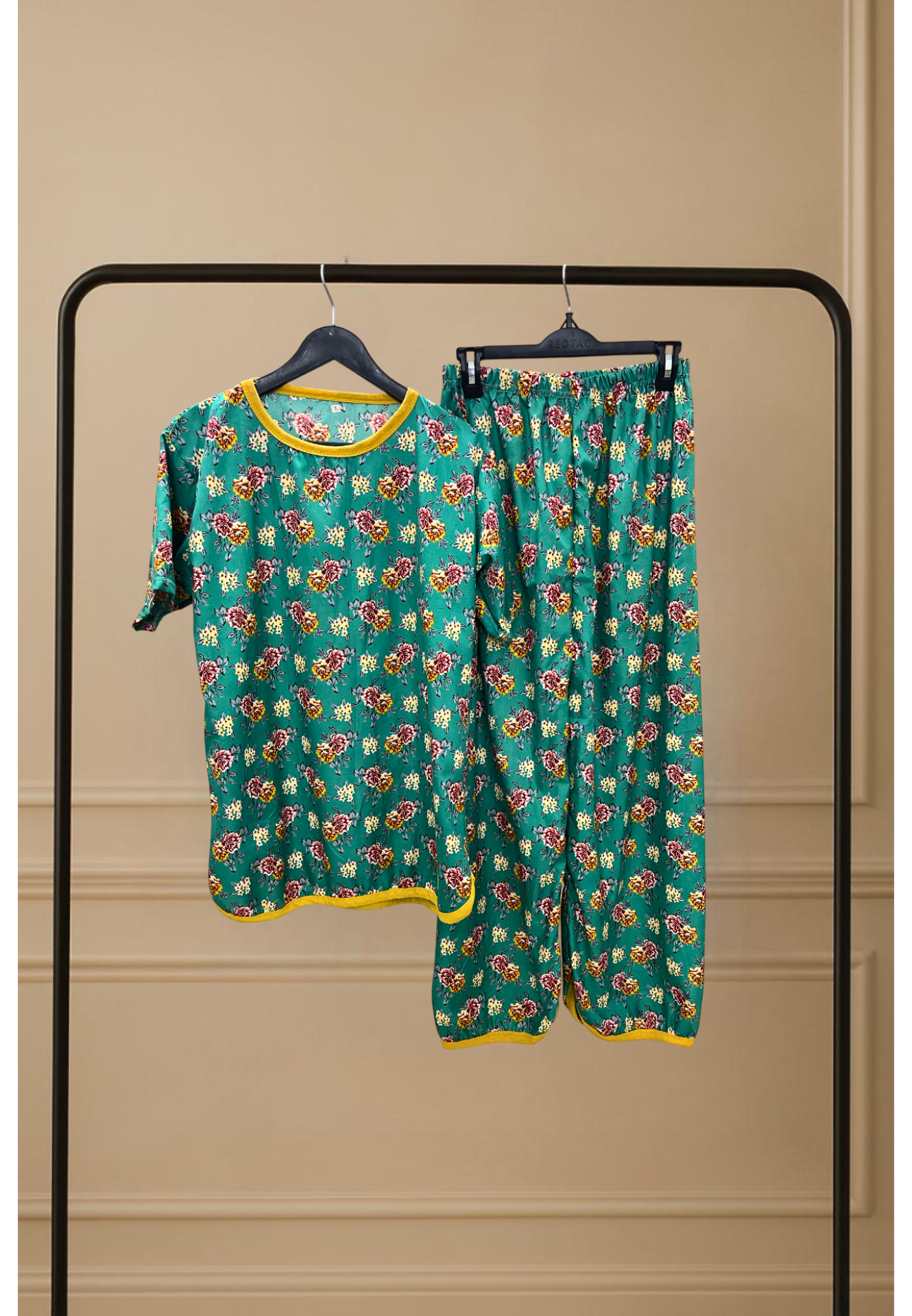 GOLDEN MINT BLOSSOM PRINTED SHIRT AND TROUSER