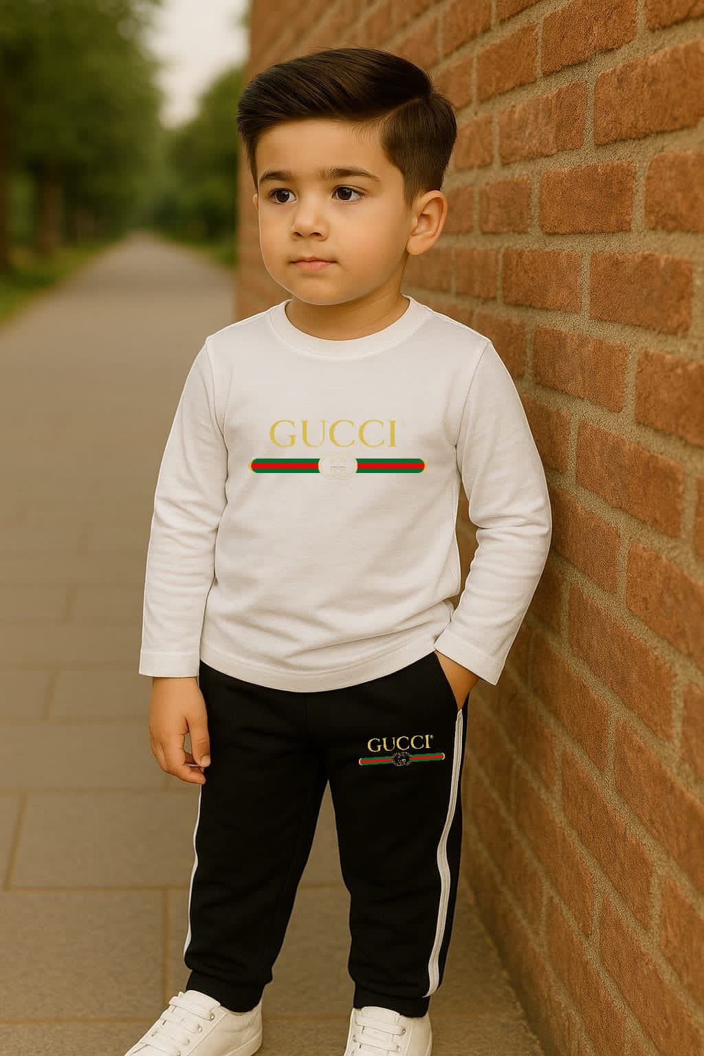White Guc Track Suit for Kids