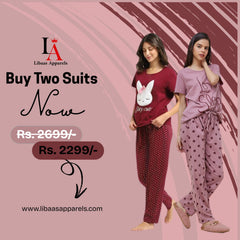 Pack Of Two Printed Pajama Night Suit Set 10