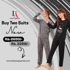 Pack Of Two Printed Pajama Night Suit Set 7