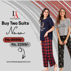 Pack Of Two Printed Pajama Night Suit Set 4