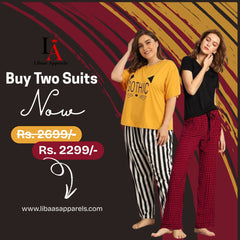 Pack Of Two Printed Pajama Night Suit Set 16
