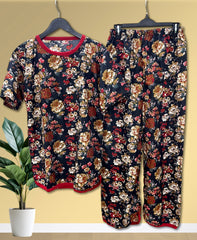 MIDNIGHT ROSE PRINTED SHIRT AND TROUSER