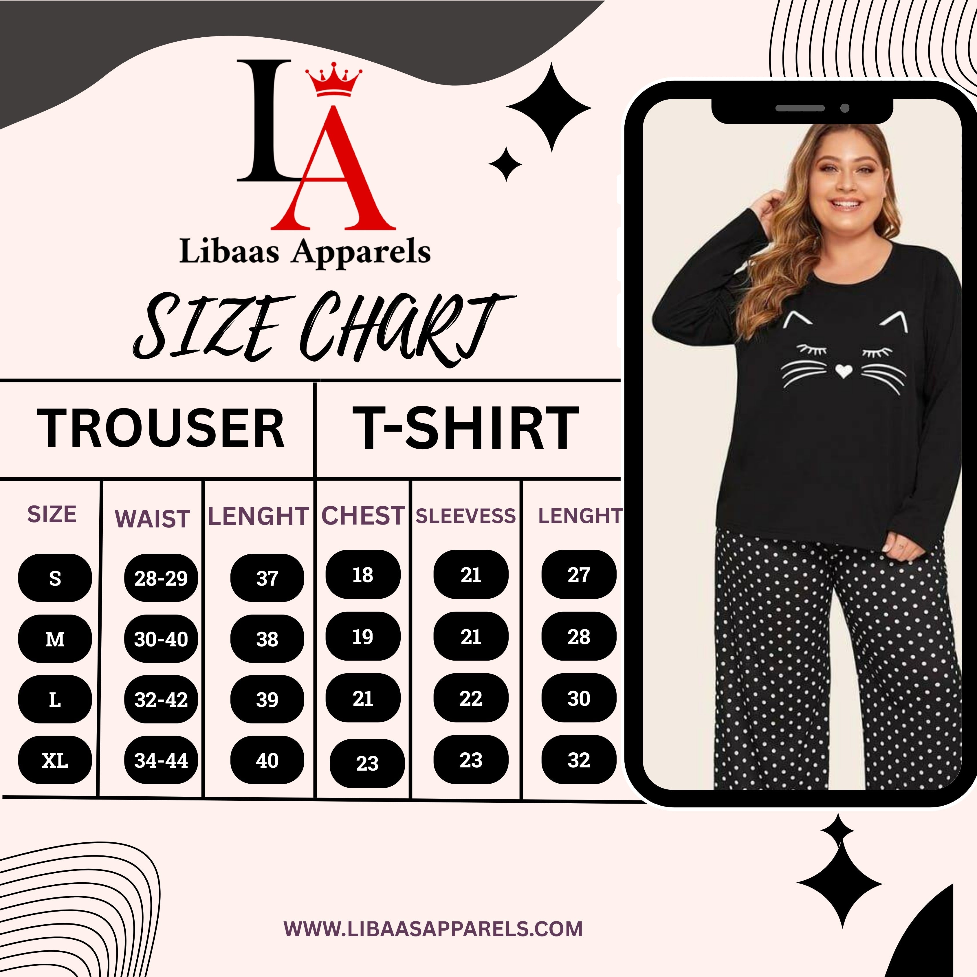 Black Meow Night Suit