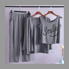 Smiley Women Night Suit 3 piece