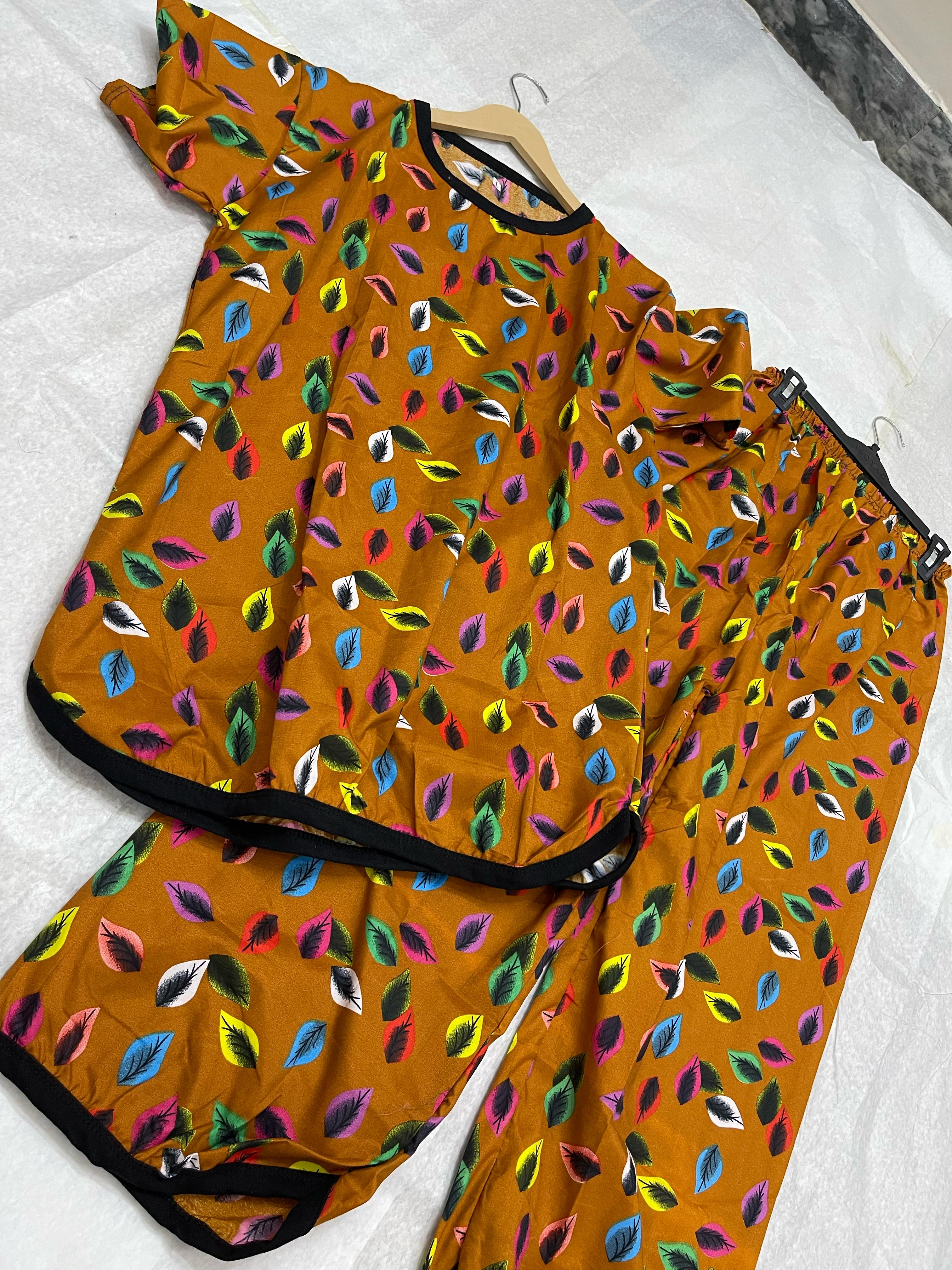 PAINTED LEAF PRINTED SHIRT AND TROUSER
