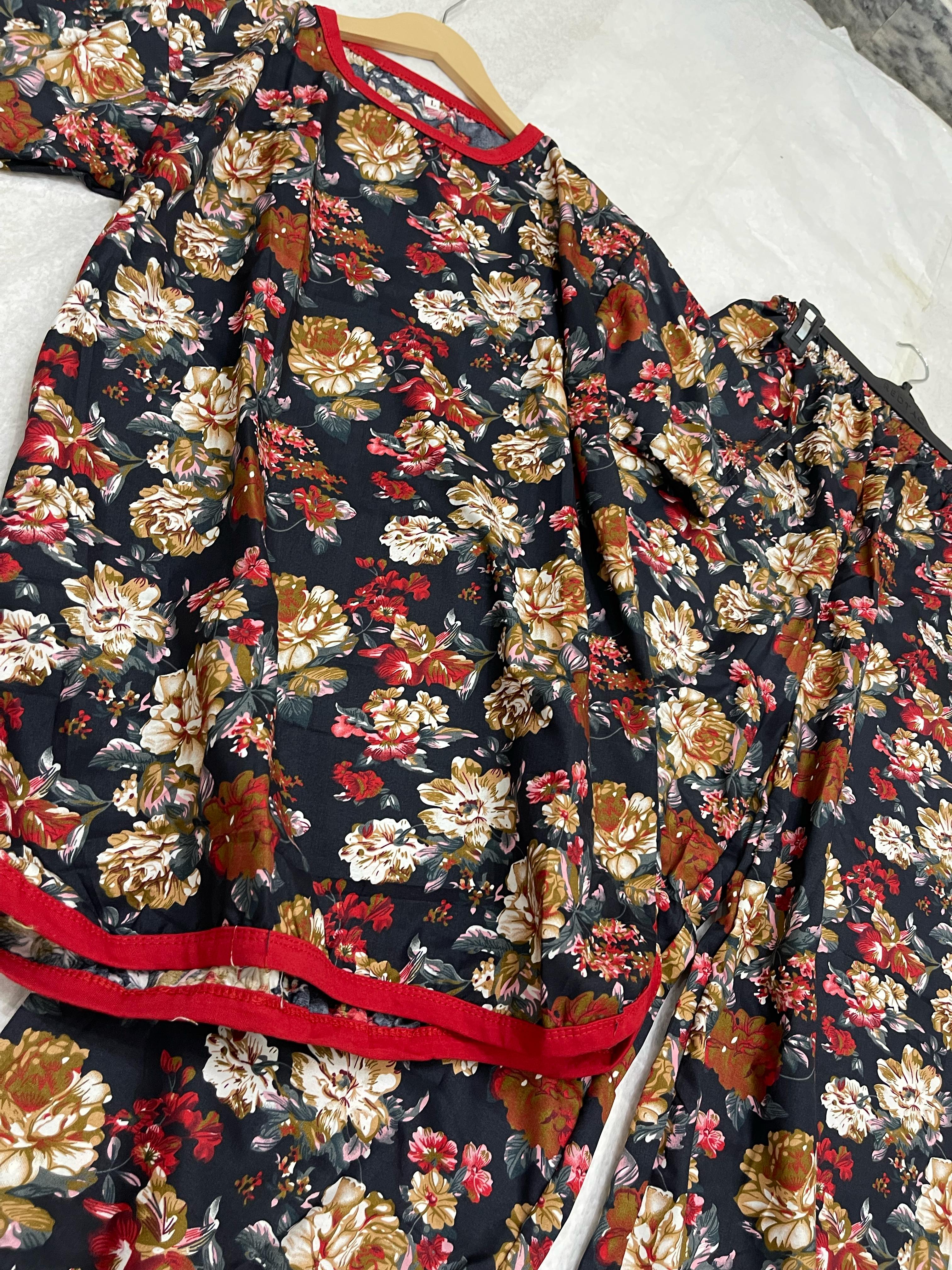 MIDNIGHT ROSE PRINTED SHIRT AND TROUSER