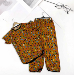 PAINTED LEAF PRINTED SHIRT AND TROUSER