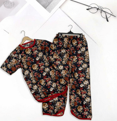 MIDNIGHT ROSE PRINTED SHIRT AND TROUSER