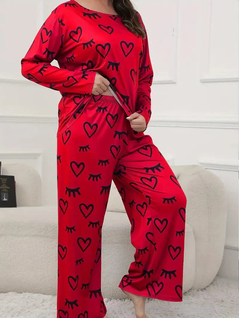 Red Sleepy Love Night Suit