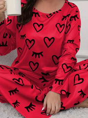 Red Sleepy Love Night Suit