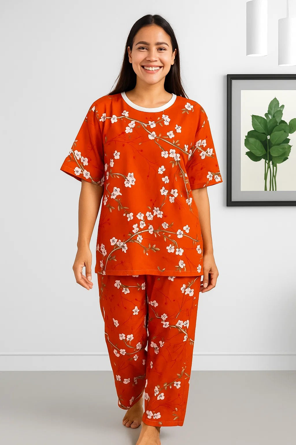 CHERRY BLOSSOM COMFORT PRINTED SHIRT AND TROUSER