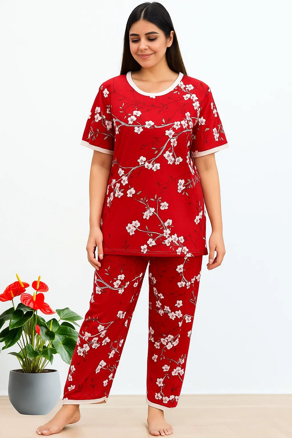 CHERRY BLOOM PRINTED SHIRT AND TROUSER