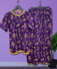 PURPLE HAZE BLOOM PRINTED SHIRT AND TROUSER